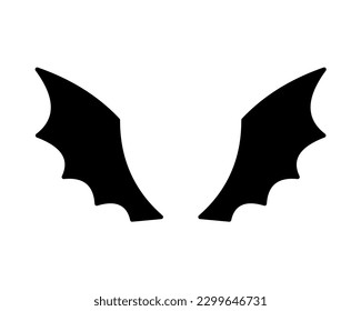 dark wing silhouette evil devil in the shadows Scary bat wings on Halloween night.