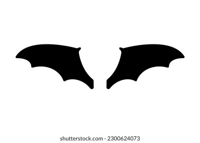 dark wing silhouette evil devil in the shadows Scary bat wings on Halloween night.