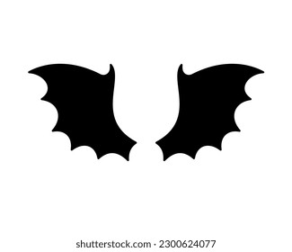 dark wing silhouette evil devil in the shadows Scary bat wings on Halloween night.