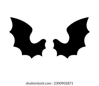 dark wing silhouette evil devil in the shadows Scary bat wings on Halloween night.