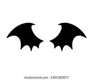 dark wing silhouette evil devil in the shadows Scary bat wings on Halloween night.