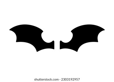 dark wing silhouette evil devil in the shadows Scary bat wings on Halloween night.