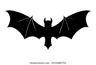 dark wing silhouette evil devil in the shadows Scary bat wings on Halloween night.