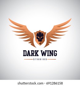 Dark wing skull logo
