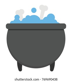 dark witch magic cauldron with potion, 
