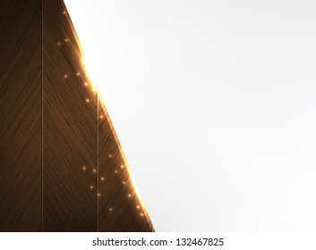 Dark Wood and glowing sparks theme business background (Vector eps10)