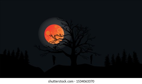 Dark wood halloween background vector