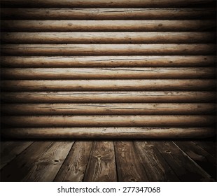 dark wooden interior, vector