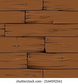 Textura de madera oscura Impresión de vectores de patrón sin soldadura Ilustración en estilo de caricatura