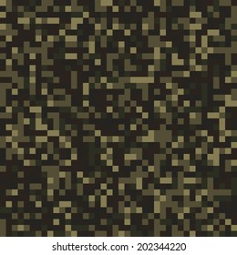 Dark woodland pixel camo vector