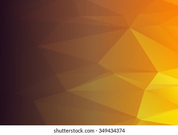 Dark yellow abstract geometric rumpled triangular low poly style illustration graphic background. Raster polygonal design for business.