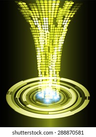 Dark yellow abstract light lamps vector background. Light Abstract Technology background for computer graphic website internet. circuit. star. Spark. pixel. infographics.