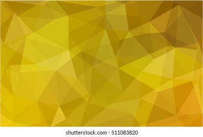 Dark yellow abstract mosaic template. Triangular geometric sample with gradient.  The best triangular design for your business.