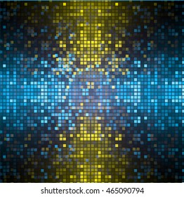 Dark yellow blue color Light Abstract pixels Technology background for computer graphic website internet. circuit board. text box. Mosaic, table