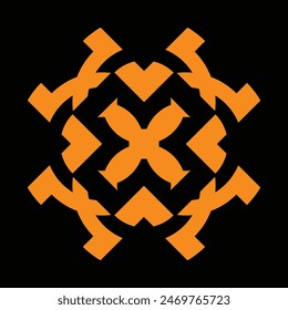 diseños de cerámica o azulejos de color amarillo oscuro sobre un fondo negro