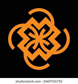 dark yellow ceramic or tile designs on a black background