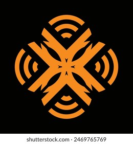 diseños de cerámica o azulejos de color amarillo oscuro sobre un fondo negro