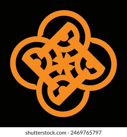 dark yellow ceramic or tile designs on a black background