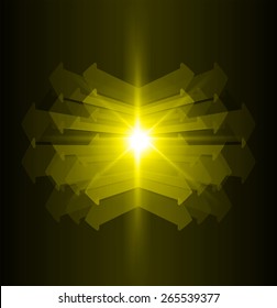 dark yellow color arrow Light Abstract Technology background for computer graphic website internet and business.