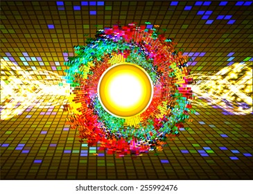 Dark yellow color Light Abstract Technology background for computer graphic website internet. Mosaic. table