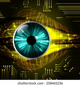 Dark yellow color Light Abstract Technology background for computer graphic website internet and business. circuit. orange eye.