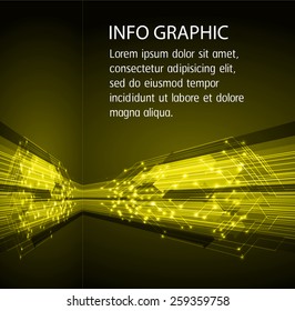 Dark yellow color Light Abstract Technology background for computer graphic website internet. circuit. text box. card. label.