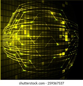 Dark yellow color Light Abstract Technology background for computer graphic website internet. circuit