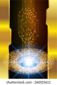 Dark yellow color Light Abstract Technology background for computer graphic website internet. circuit. gold