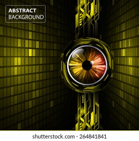 dark yellow color Light Abstract Technology background for computer graphic website internet and business. circuit. orange eye. pixel, mosaic, table.
