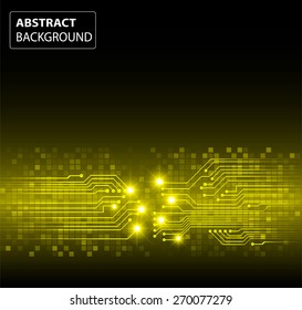 dark yellow color Light Abstract Technology background for computer graphic website internet and business. circuit. vector illustration. card. text box. label. banner. star