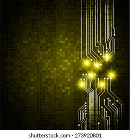 dark yellow color Light Abstract Technology background for computer graphic website internet and business. circuit. vector illustration. text box. card. banner. label. CPU