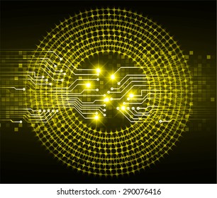 dark yellow color Light Abstract Technology background for computer graphic website internet and business. circuit. vector illustration. abstract digital. infographics. Spark. pixel