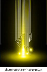 dark yellow color Light Abstract Technology background for computer graphic website internet and business. circuit. vector illustration.