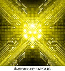 Dark yellow color Light Abstract Technology background for computer graphic website internet business. vector illustration. infographics. motion move.neon. pixel. 