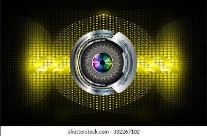 Dark yellow color Light Abstract Technology background for computer graphic website internet and business.circuit.vector illustration.infographics. motion move.neon. pixel, eye