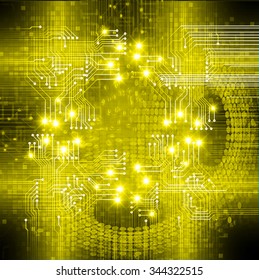 dark yellow color Light Abstract Technology background for computer graphic website internet and business. circuit. illustration. digital. infographics. binary code background.
