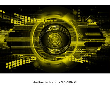 Dark yellow color Light Abstract Technology background for computer graphic website internet and business. circuit. vector illustration. infographics. motion move blur.neon. pixel. eye scan virus