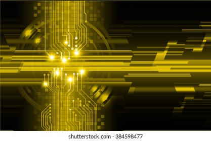 Dark yellow color Light Abstract Technology background for computer graphic website internet and business. circuit. vector illustration. infographics. motion move blur.neon. pixel. eye scan virus