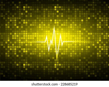 Dark yellow color pulse Light Abstract Technology background for computer graphic website and internet. pixels background.