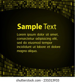 Dark yellow color Vector abstract design with space for your text. pixels mosaic background computer graphic website and internet. text box. card. label.