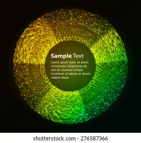 Dark yellow green circle Light Abstract Technology background for computer graphic website internet and business. text box. Brochure. card. infographics.