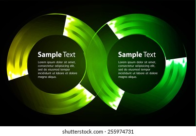 Dark yellow green Light Abstract Technology background for computer graphic website internet and business. circle text box. Brochure. card. wave