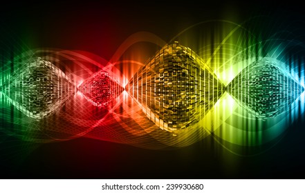 Dark yellow green red blue color Light Abstract Technology background for computer graphic website internet and business. Brochure. card. wave.