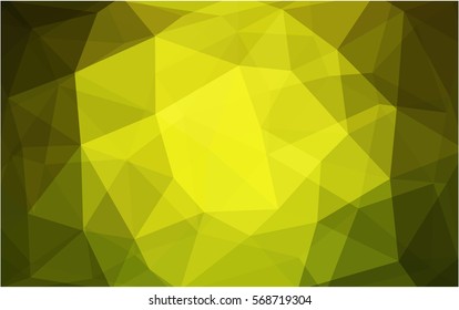 Dark Yellow, green vector blurry triangle background design. Geometric background in Origami style with gradient. 