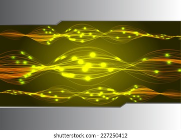 Dark yellow Light Abstract Technology background for computer graphic website internet. text box. Brochure. card. wave.