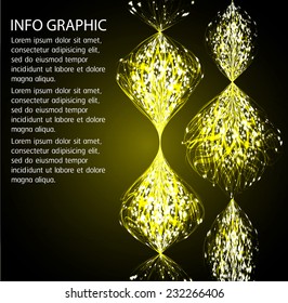 Dark yellow Light Abstract Technology background for computer graphic website internet and business. text box. Brochure. card. wave. 