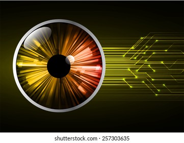 Dark yellow Light Abstract Technology background for computer graphic website internet. circuit. orange eye
