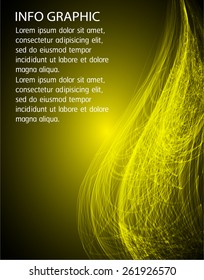 Dark yellow Light Abstract Technology background for computer graphic website internet. text box. Brochure. card. wave. label. banner