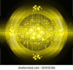 Dark yellow Light Abstract Technology background for computer graphic website internet business. circuit. illustration. infographics. motion move blur.neon sparks. pixel. vector