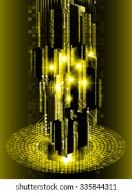 dark yellow Light Abstract Technology background for computer graphic website internet and business. circuit. illustration.digital.infographics. binary code. zero one. vector.
